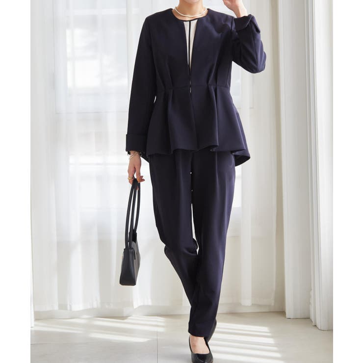 ＜2点セット＞ノーカラーペプラムパンツスーツ | RANAN | 詳細画像26 