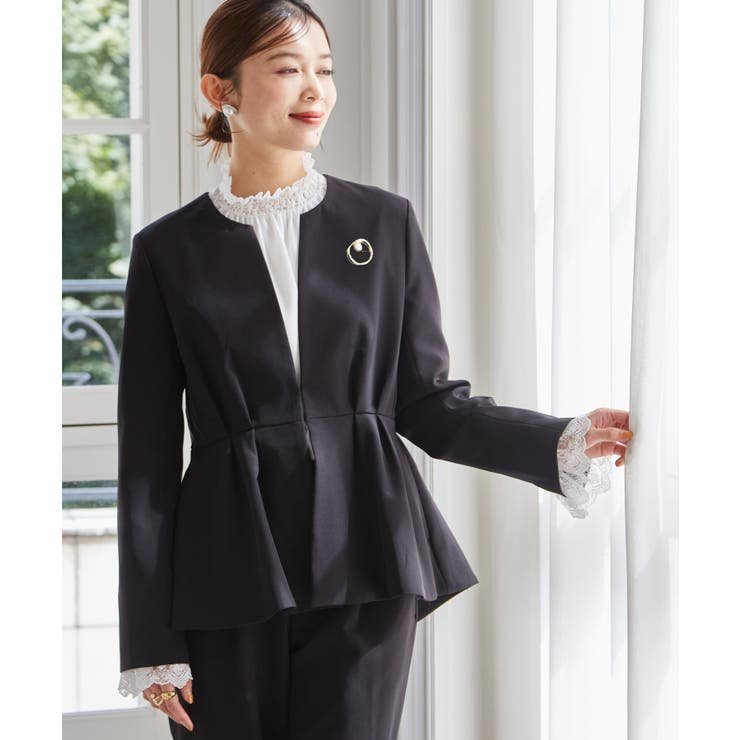 ＜2点セット＞ノーカラーペプラムパンツスーツ | RANAN | 詳細画像3 