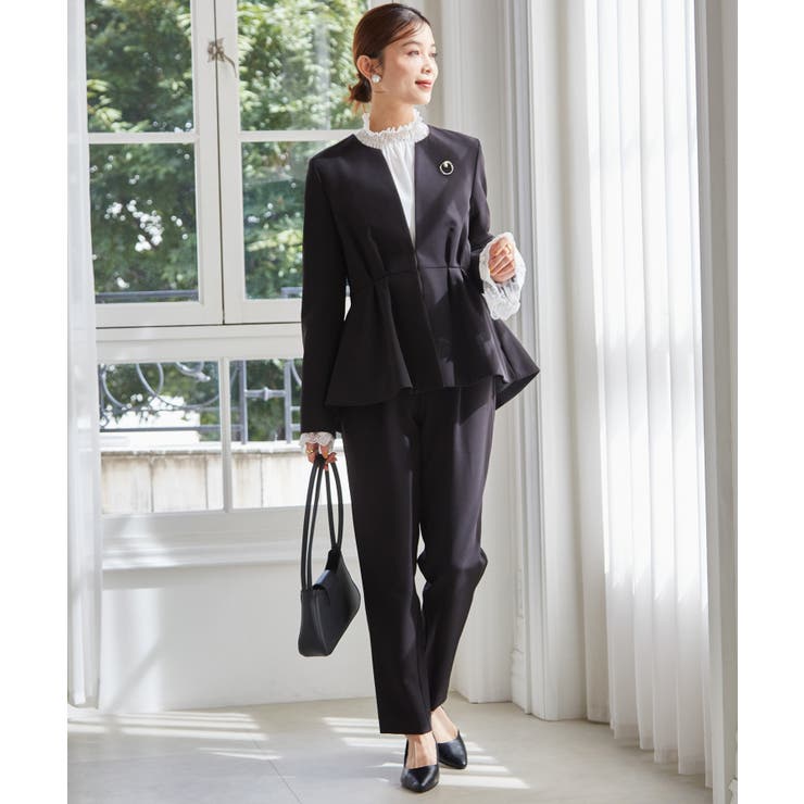 ＜2点セット＞ノーカラーペプラムパンツスーツ | RANAN | 詳細画像5 