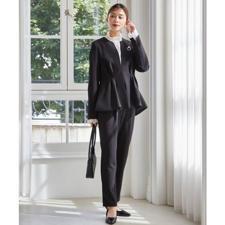 ＜2点セット＞ノーカラーペプラムパンツスーツ | RANAN | 詳細画像6 