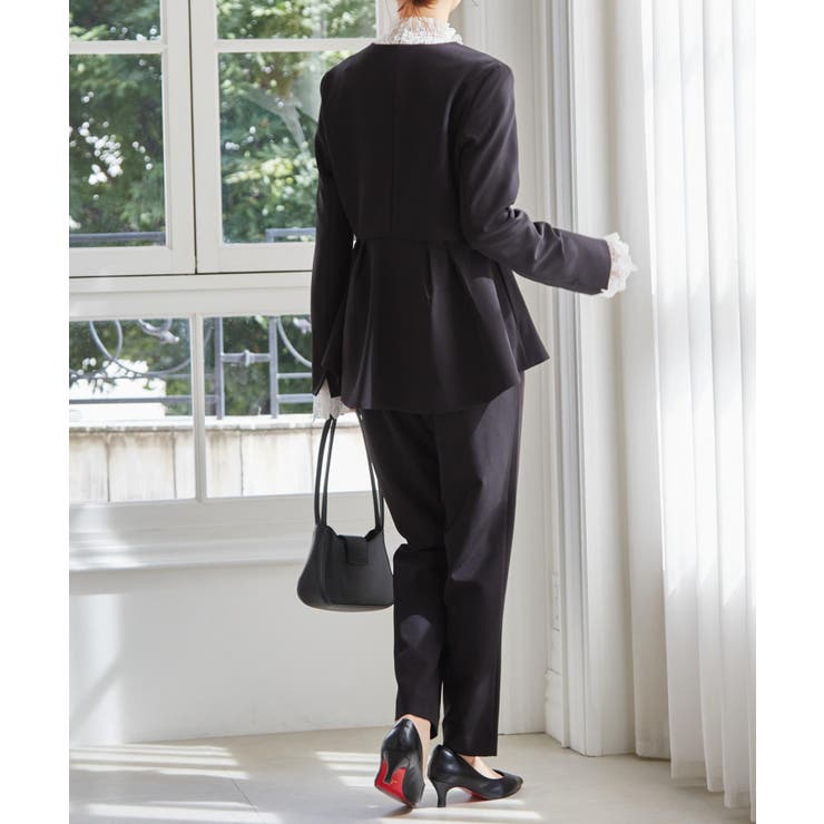 ＜2点セット＞ノーカラーペプラムパンツスーツ | RANAN | 詳細画像7 