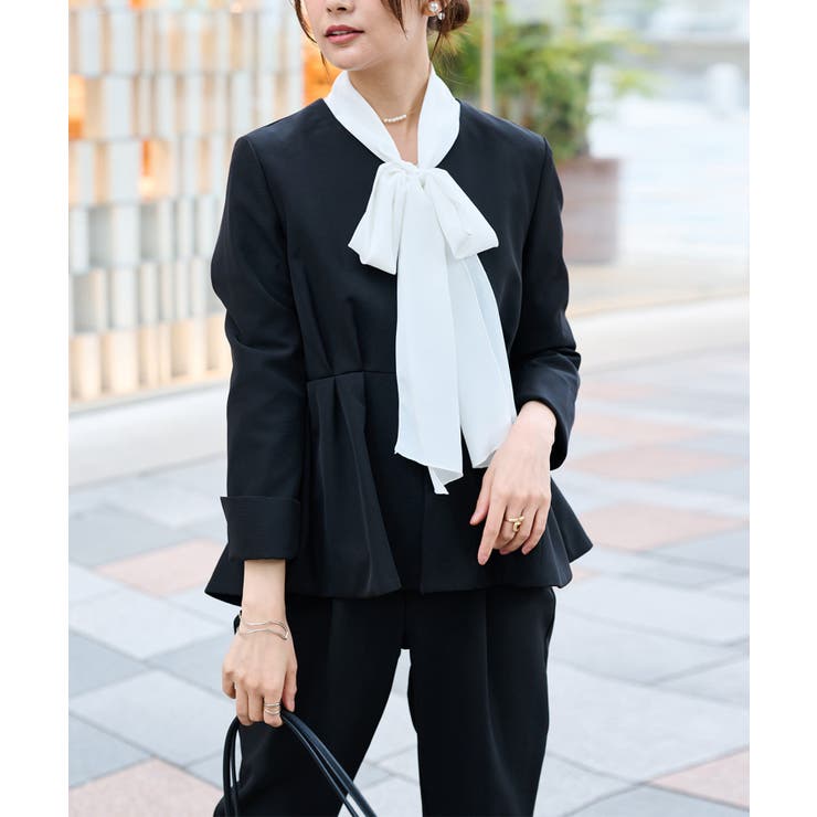 ＜2点セット＞ノーカラーペプラムパンツスーツ | RANAN | 詳細画像8 