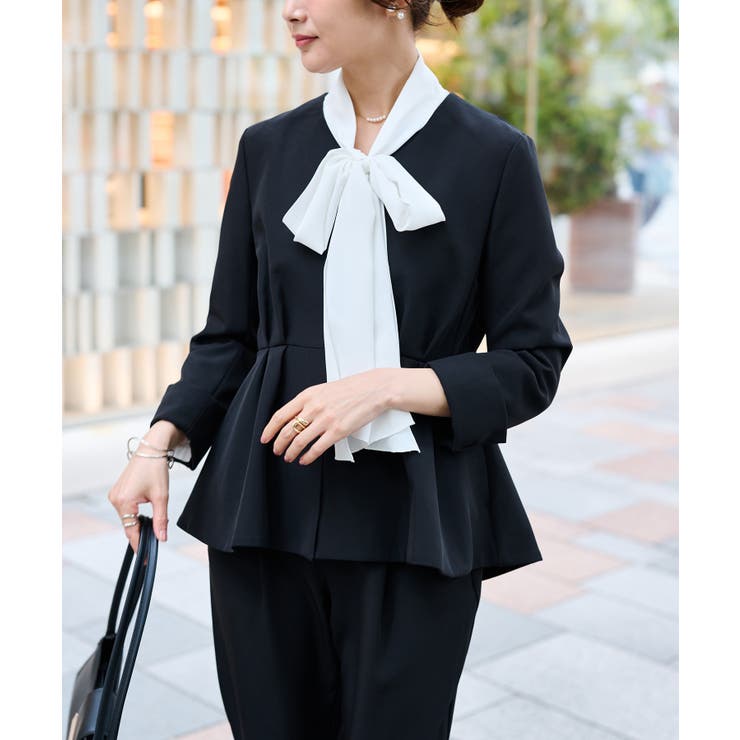 ＜2点セット＞ノーカラーペプラムパンツスーツ | RANAN | 詳細画像9 