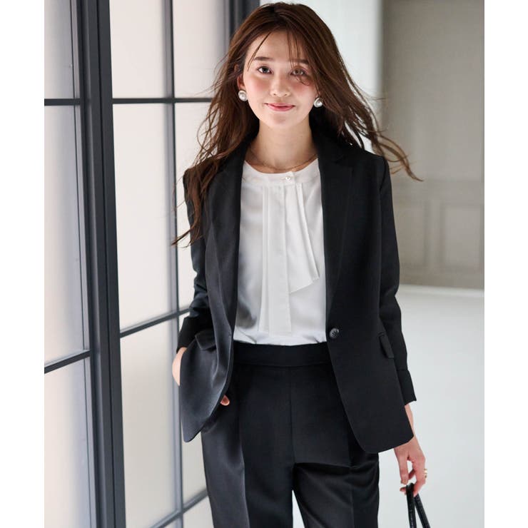 ブラック/テーラード | ＜選べる衿＞２点セットベーシックスーツ | RANAN