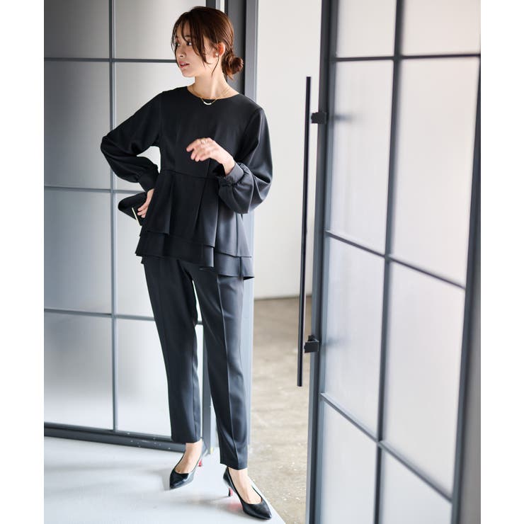 【2点セット】バックパール調ペプラムチュニックセットアップ | RANAN | 詳細画像11 