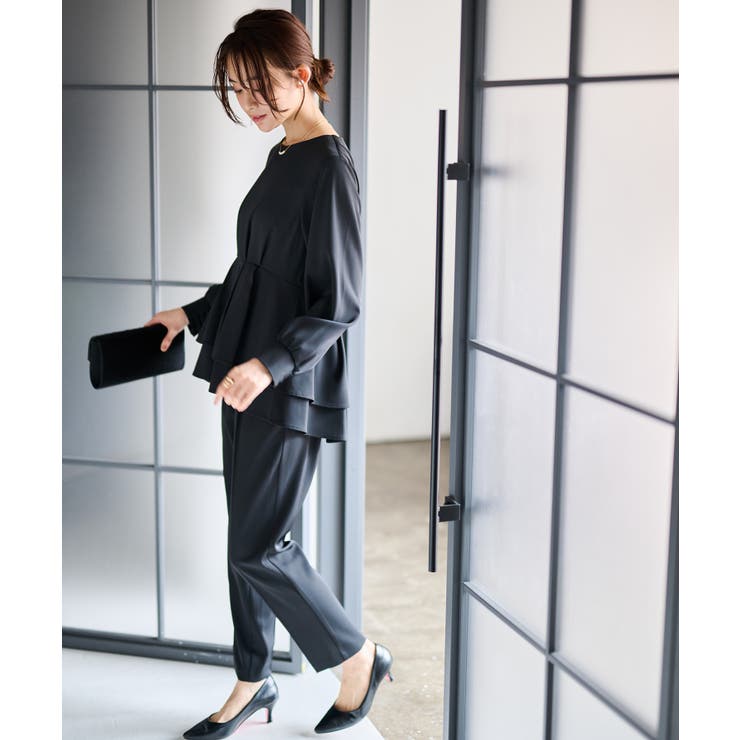 【2点セット】バックパール調ペプラムチュニックセットアップ | RANAN | 詳細画像12 