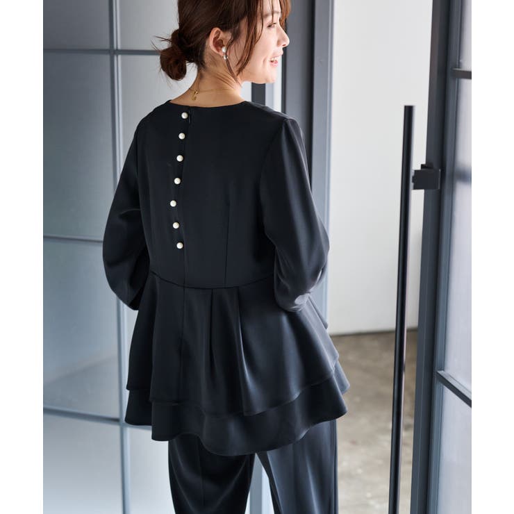 【2点セット】バックパール調ペプラムチュニックセットアップ | RANAN | 詳細画像14 