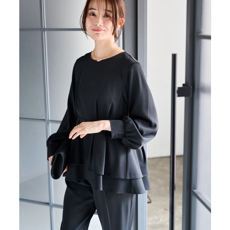 【2点セット】バックパール調ペプラムチュニックセットアップ | RANAN | 詳細画像15 