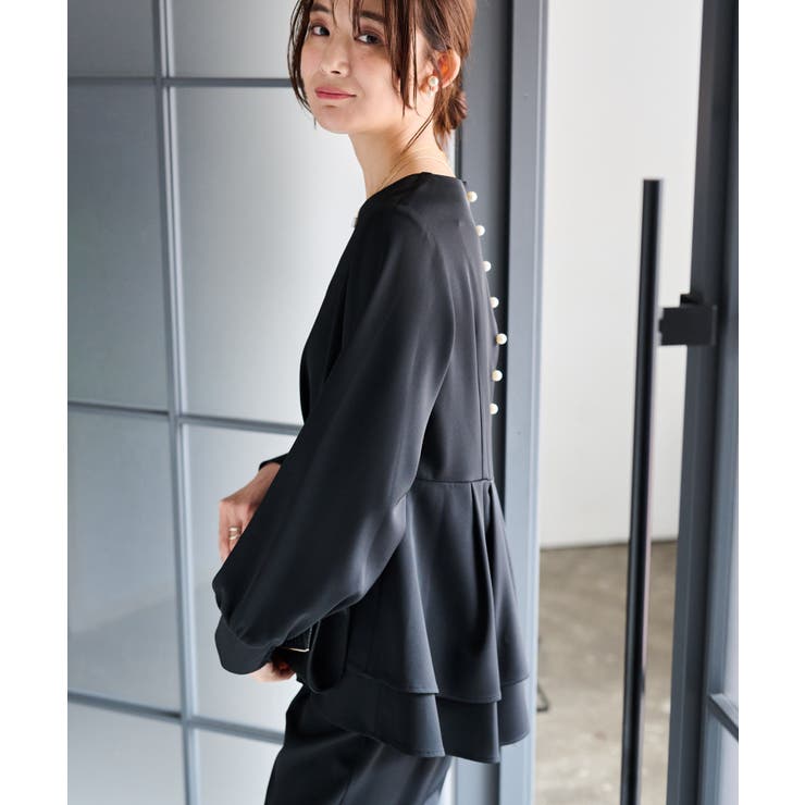 【2点セット】バックパール調ペプラムチュニックセットアップ | RANAN | 詳細画像16 