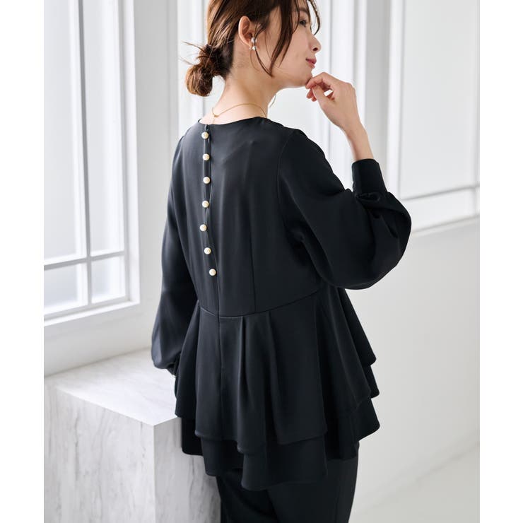 【2点セット】バックパール調ペプラムチュニックセットアップ | RANAN | 詳細画像17 