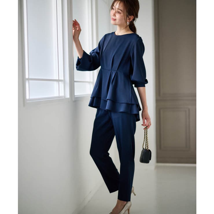 【2点セット】バックパール調ペプラムチュニックセットアップ | RANAN | 詳細画像4 