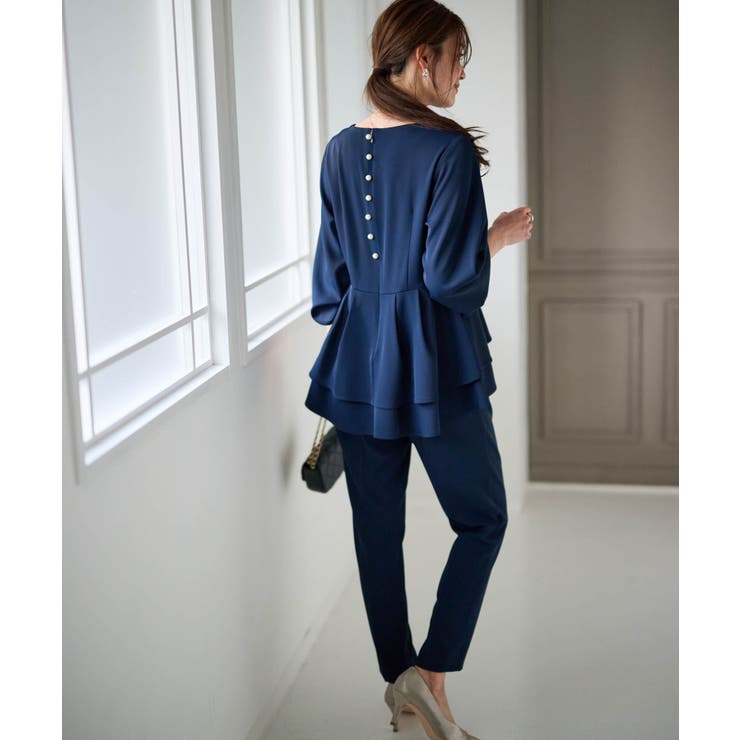 【2点セット】バックパール調ペプラムチュニックセットアップ | RANAN | 詳細画像5 