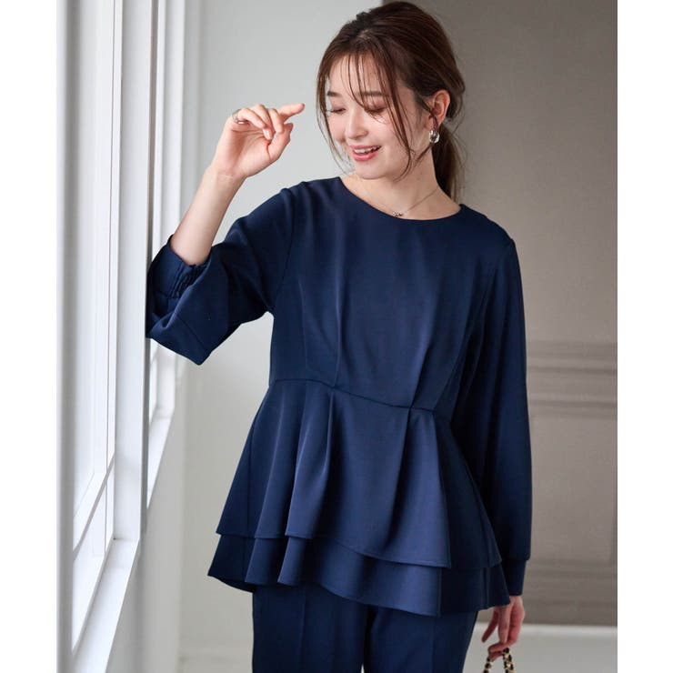 【2点セット】バックパール調ペプラムチュニックセットアップ | RANAN | 詳細画像7 