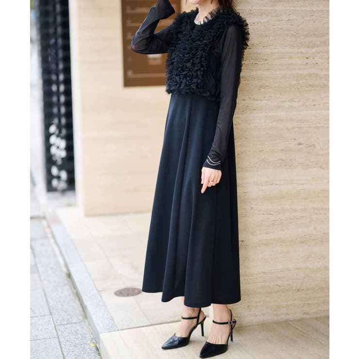 【3点セット】チュールフリルベストフレアワンピース | RANAN | 詳細画像10 