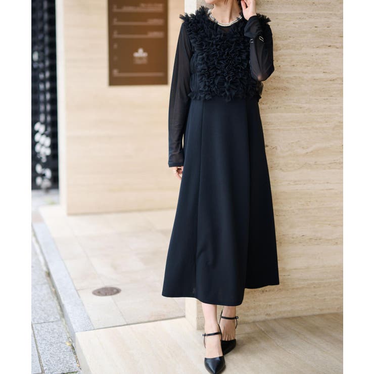 【3点セット】チュールフリルベストフレアワンピース | RANAN | 詳細画像13 