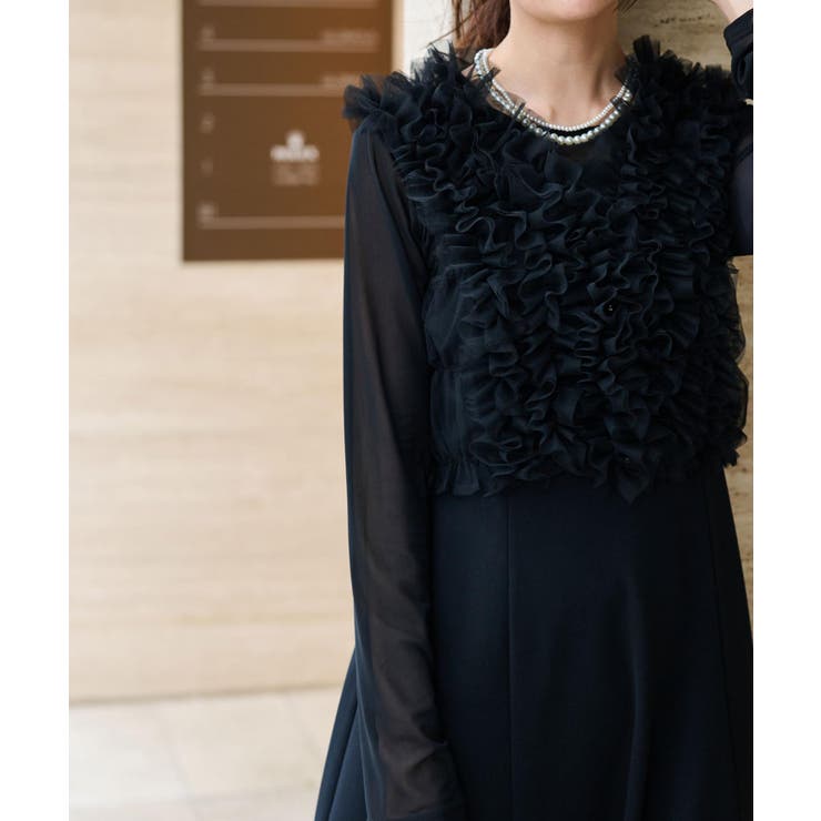 【3点セット】チュールフリルベストフレアワンピース | RANAN | 詳細画像14 