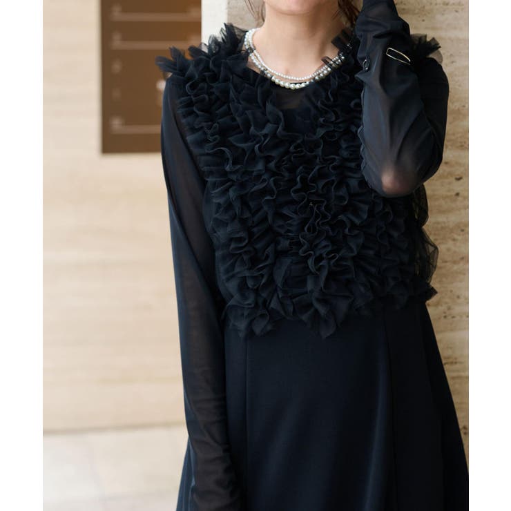 【3点セット】チュールフリルベストフレアワンピース | RANAN | 詳細画像15 