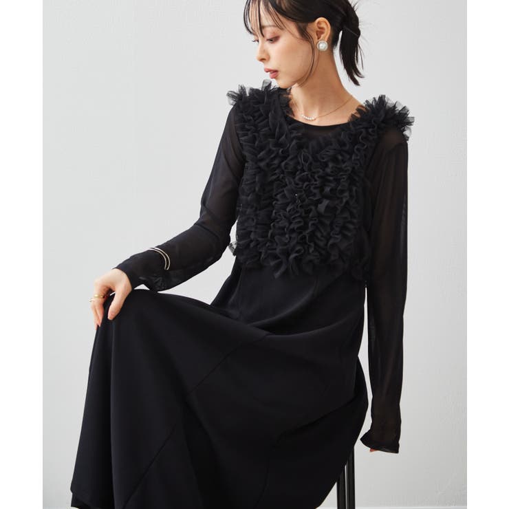 【3点セット】チュールフリルベストフレアワンピース | RANAN | 詳細画像17 