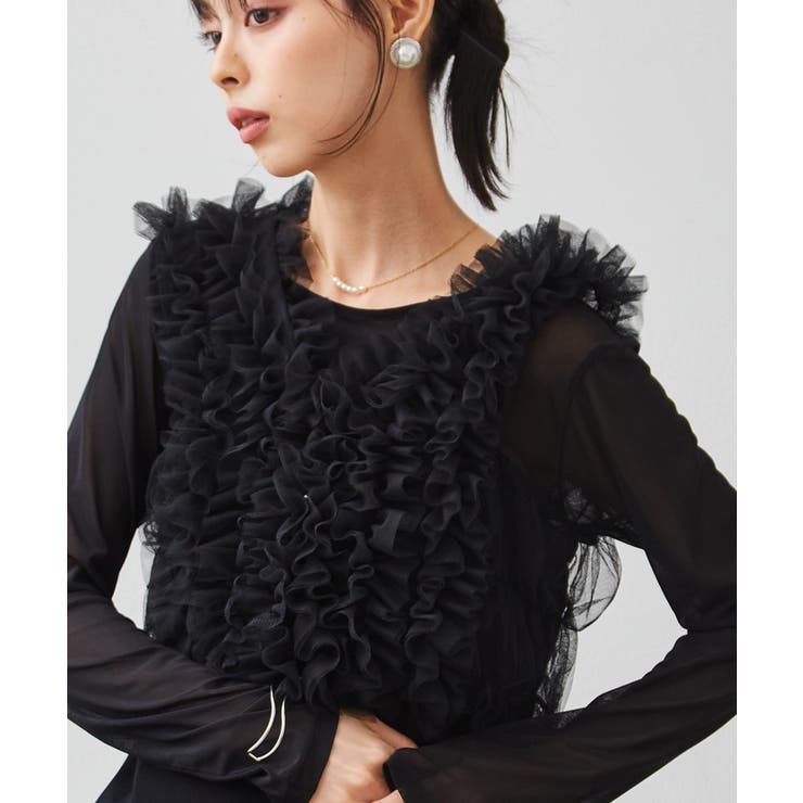 【3点セット】チュールフリルベストフレアワンピース | RANAN | 詳細画像19 