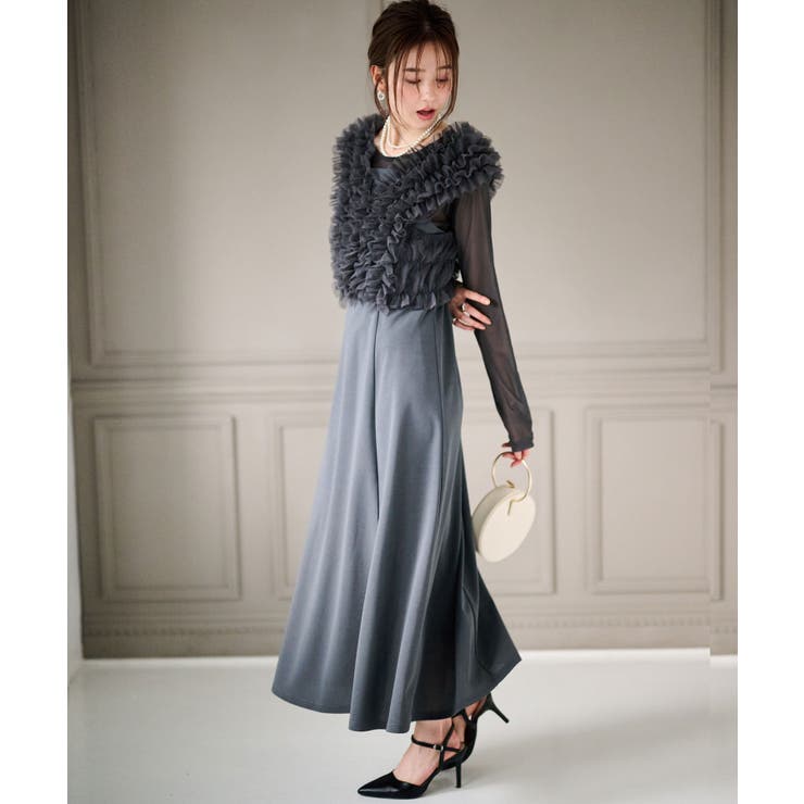 【3点セット】チュールフリルベストフレアワンピース | RANAN | 詳細画像5 