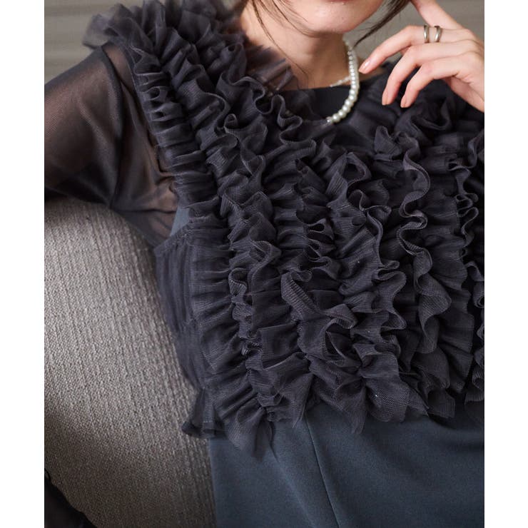 【3点セット】チュールフリルベストフレアワンピース | RANAN | 詳細画像6 