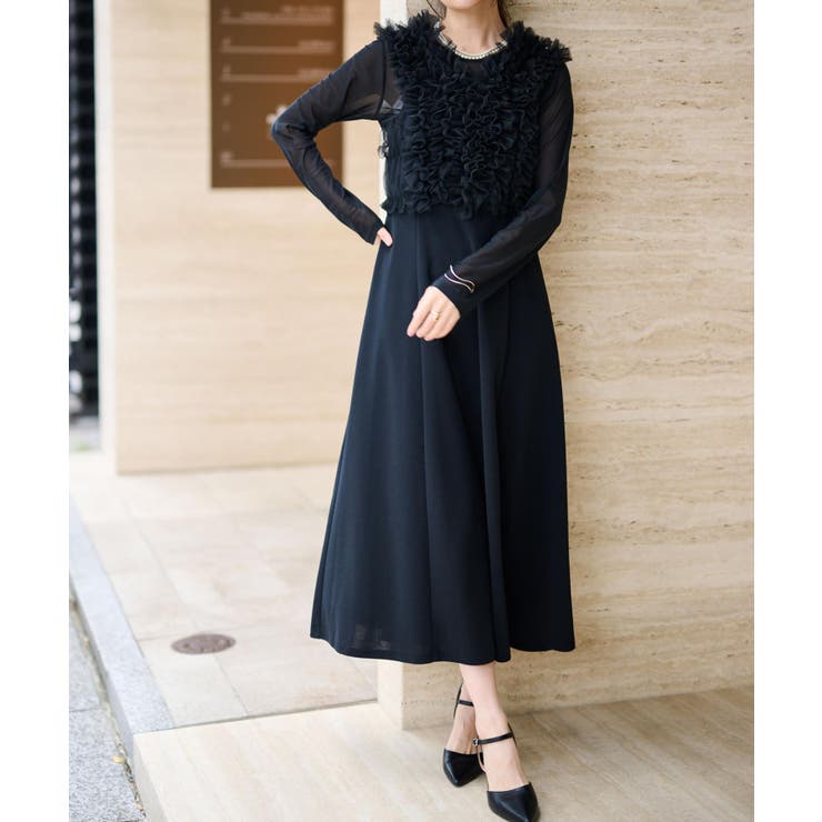 【3点セット】チュールフリルベストフレアワンピース | RANAN | 詳細画像9 