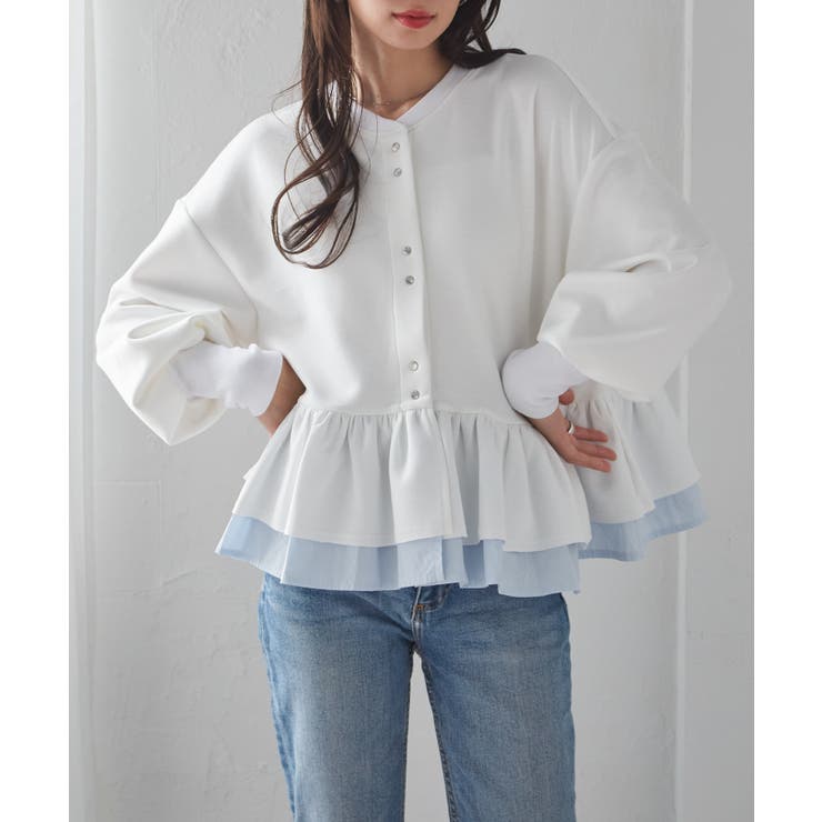 フリルぺペプラムショートカーデ | RANAN | 詳細画像22 