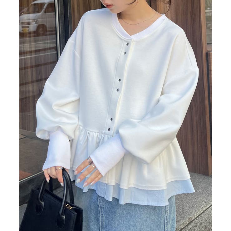 前後2WAYフリルぺプラムショートカーディガン | RANAN | 詳細画像27 