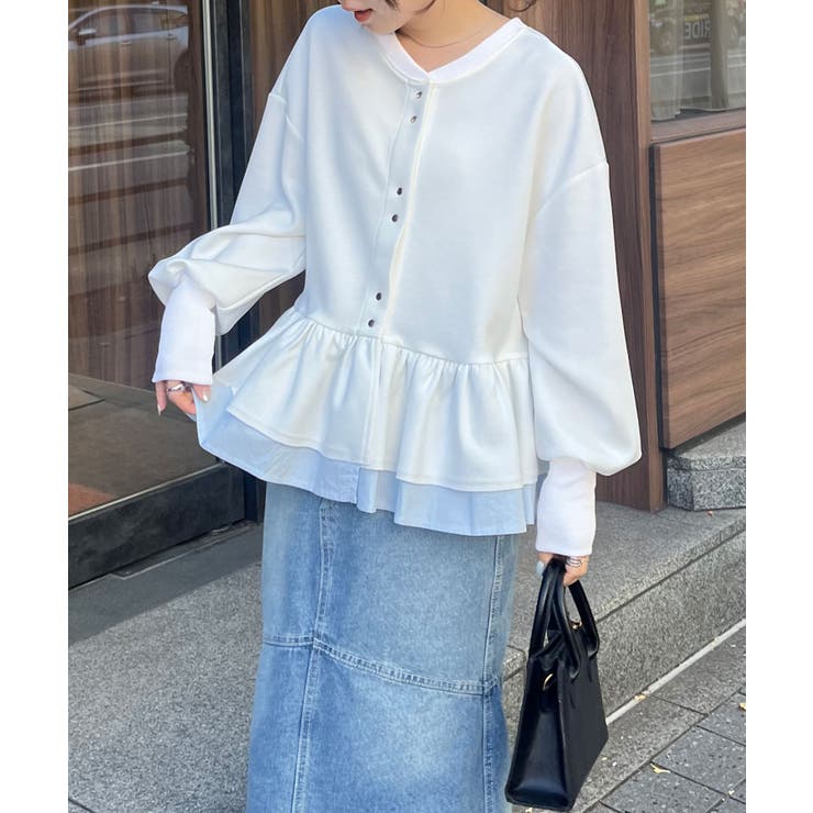 前後2WAYフリルぺプラムショートカーディガン | RANAN | 詳細画像28 