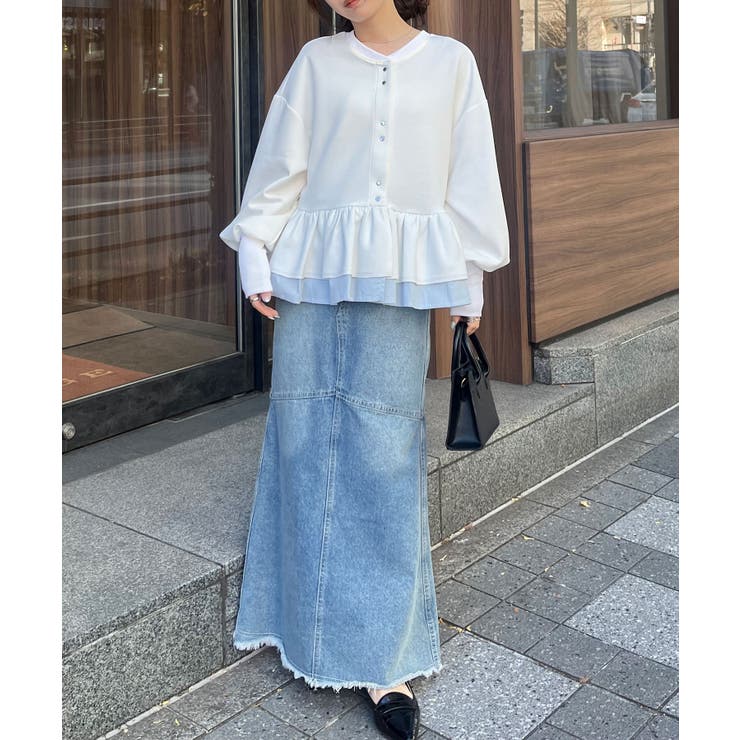 前後2WAYフリルぺプラムショートカーディガン | RANAN | 詳細画像29 