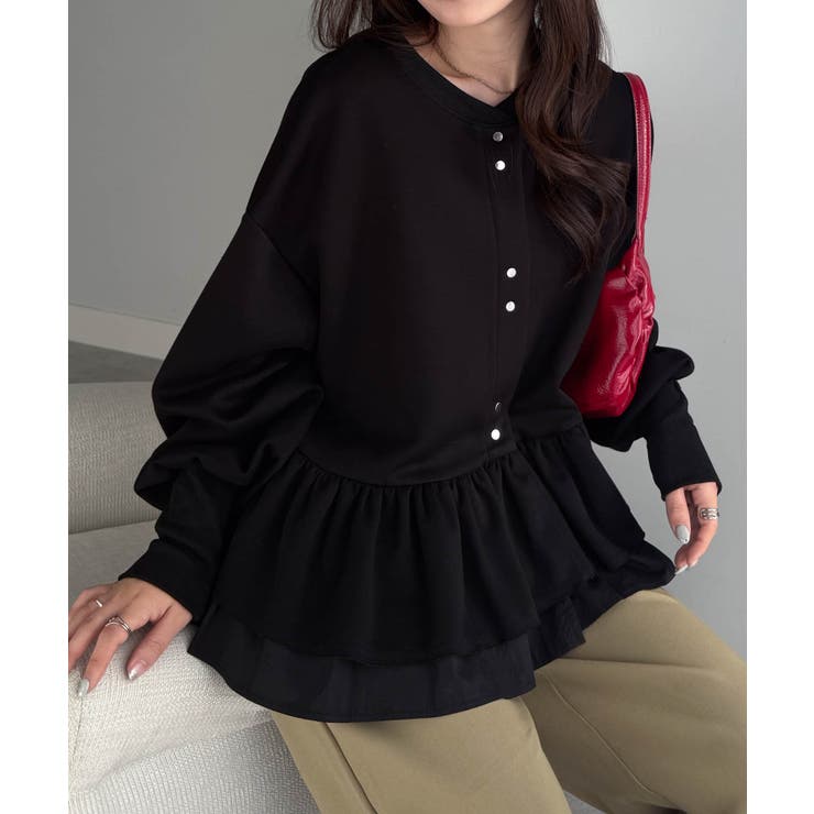 前後2WAYフリルぺプラムショートカーディガン | RANAN | 詳細画像30 