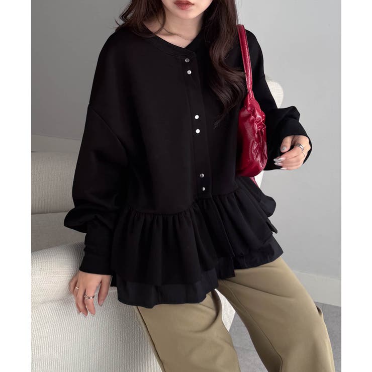 前後2WAYフリルぺプラムショートカーディガン | RANAN | 詳細画像31 