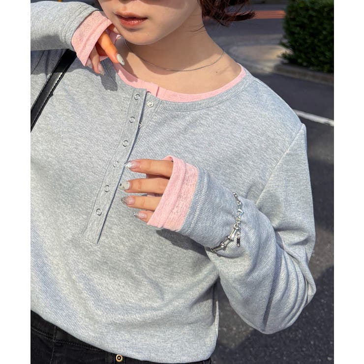 レイヤードヘンリーネックリブＴシャツ | RANAN | 詳細画像15 