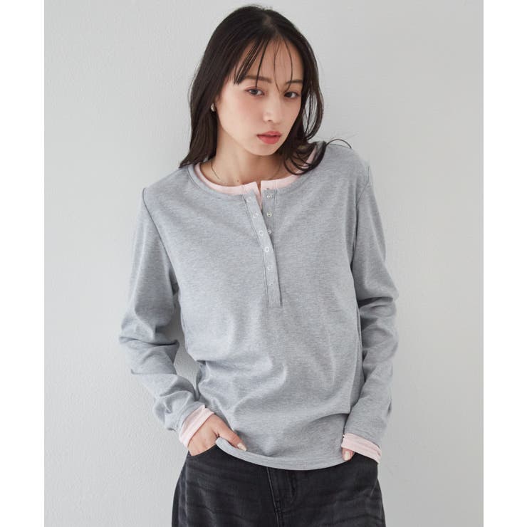 レイヤードヘンリーネックリブＴシャツ | RANAN | 詳細画像20 