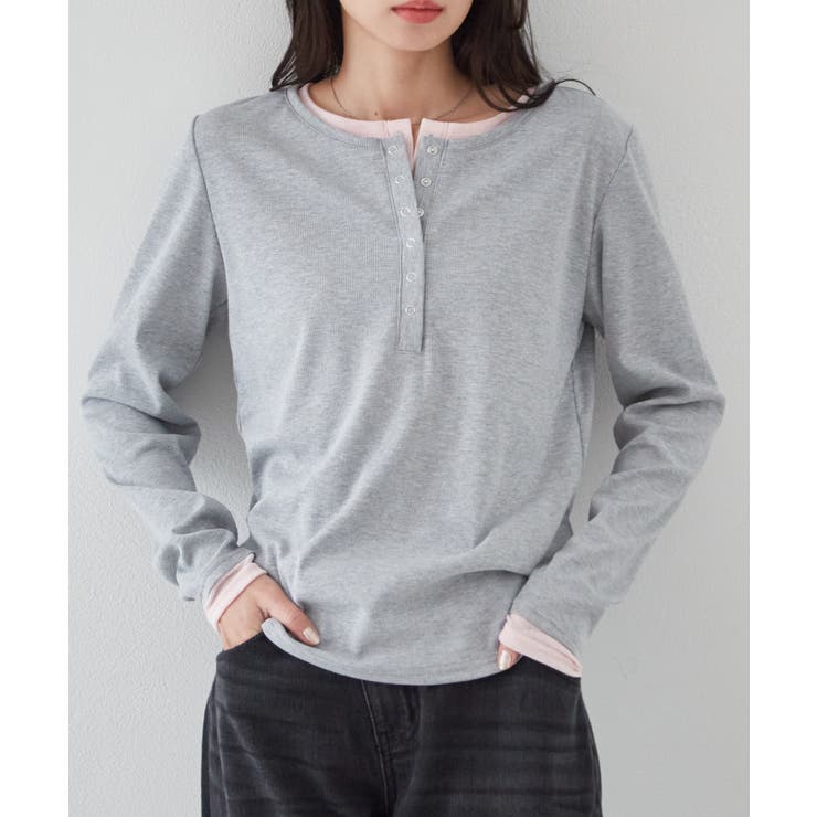 レイヤードヘンリーネックリブＴシャツ | RANAN | 詳細画像22 