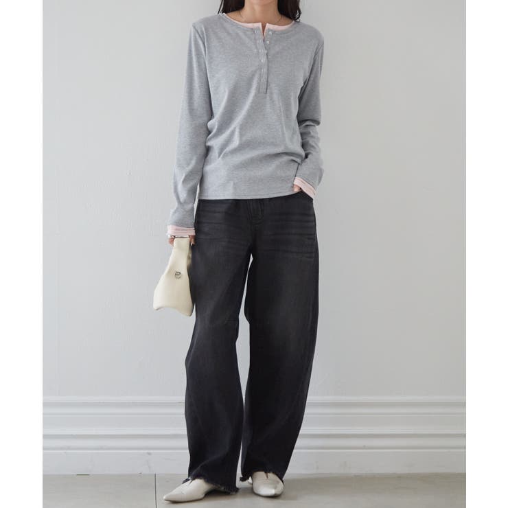 レイヤードヘンリーネックリブＴシャツ | RANAN | 詳細画像25 