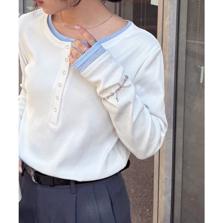 レイヤードヘンリーネックリブＴシャツ | RANAN | 詳細画像28 