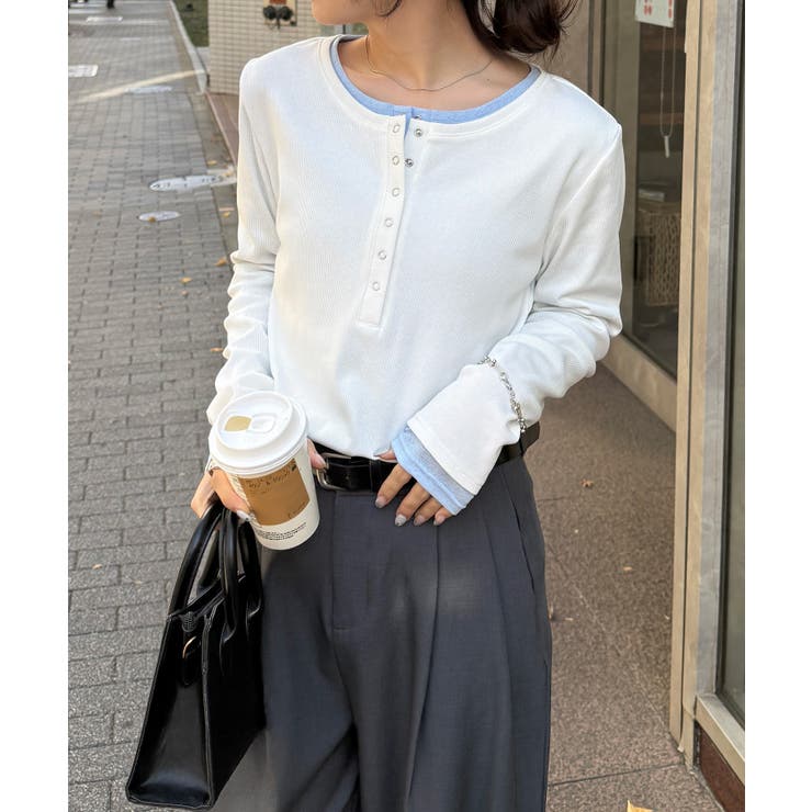 レイヤードヘンリーネックリブＴシャツ | RANAN | 詳細画像29 