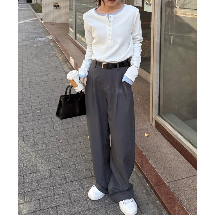 レイヤードヘンリーネックリブＴシャツ | RANAN | 詳細画像30 