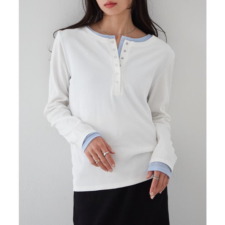 レイヤードヘンリーネックリブＴシャツ | RANAN | 詳細画像32 