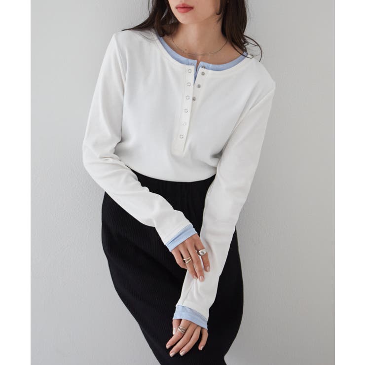 レイヤードヘンリーネックリブＴシャツ | RANAN | 詳細画像35 