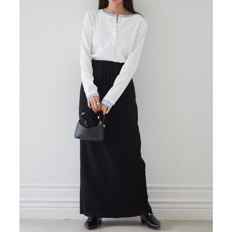 レイヤードヘンリーネックリブＴシャツ | RANAN | 詳細画像36 