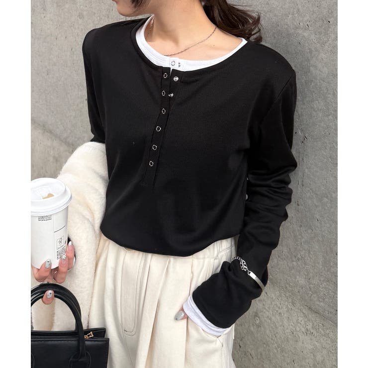 レイヤードヘンリーネックリブＴシャツ | RANAN | 詳細画像37 