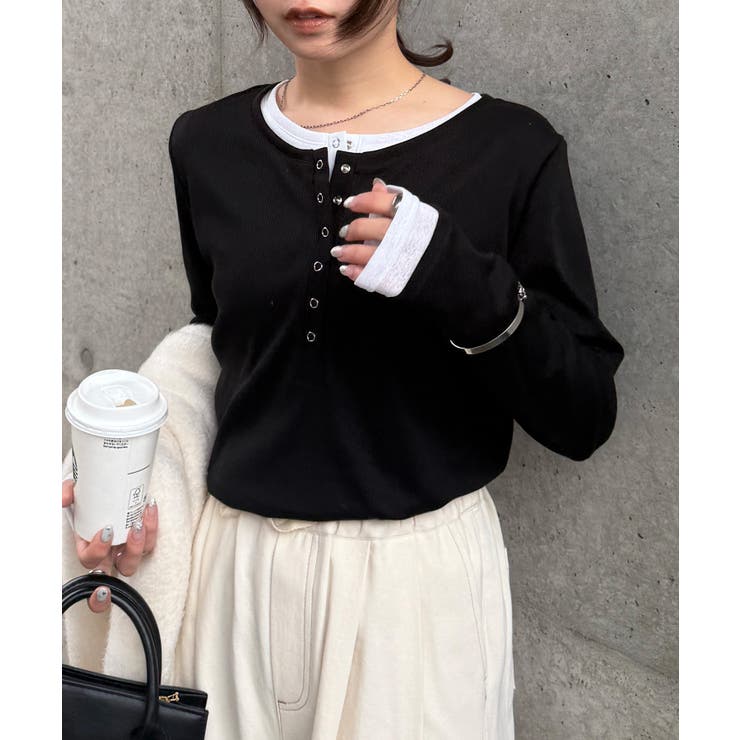 レイヤードヘンリーネックリブＴシャツ | RANAN | 詳細画像38 