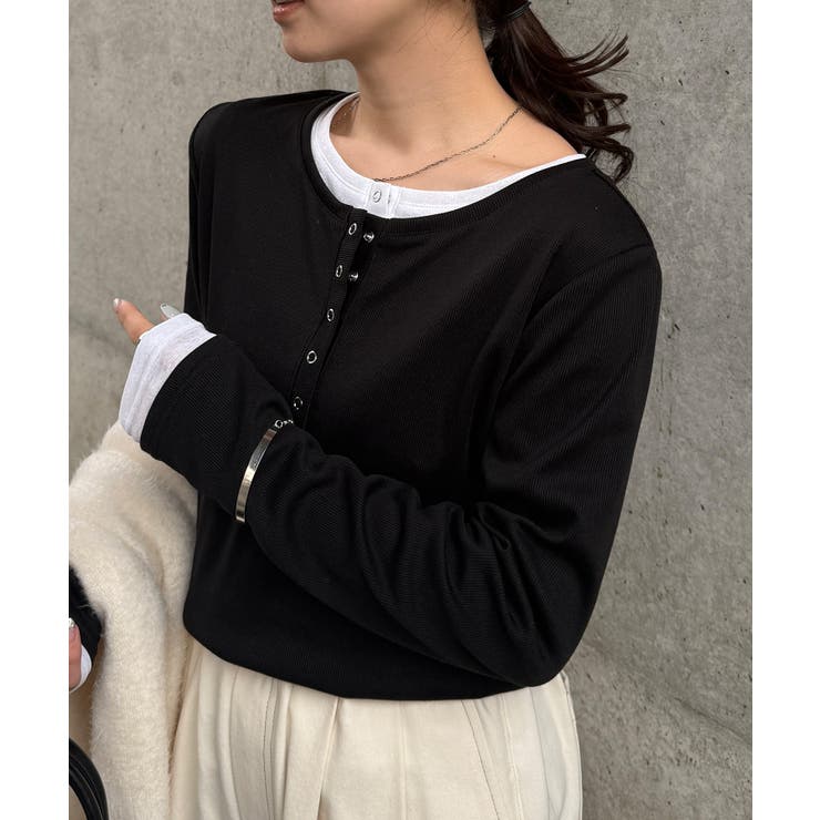 レイヤードヘンリーネックリブＴシャツ | RANAN | 詳細画像39 