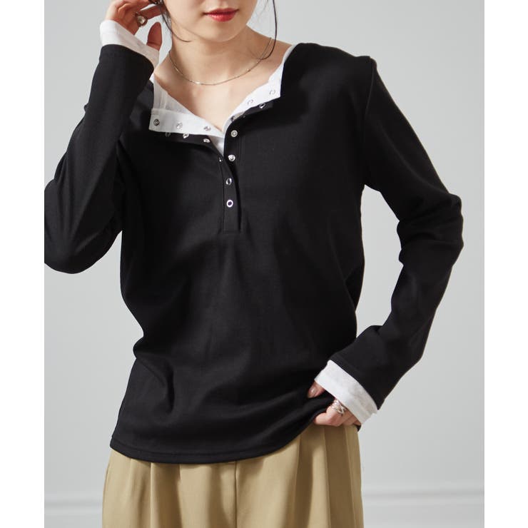 レイヤードヘンリーネックリブＴシャツ | RANAN | 詳細画像43 