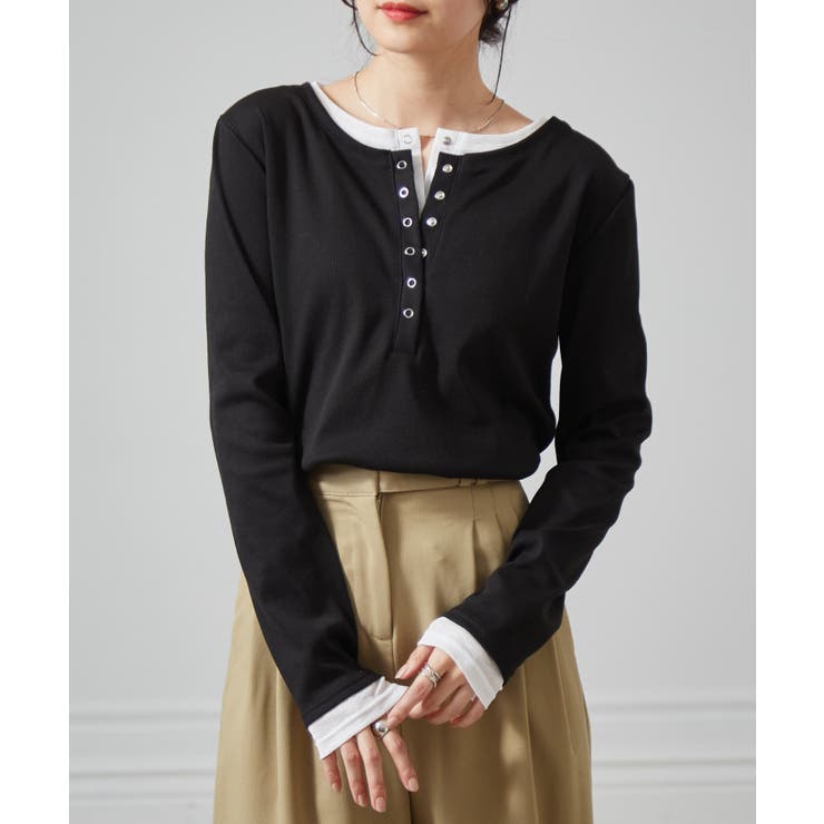 レイヤードヘンリーネックリブＴシャツ | RANAN | 詳細画像47 