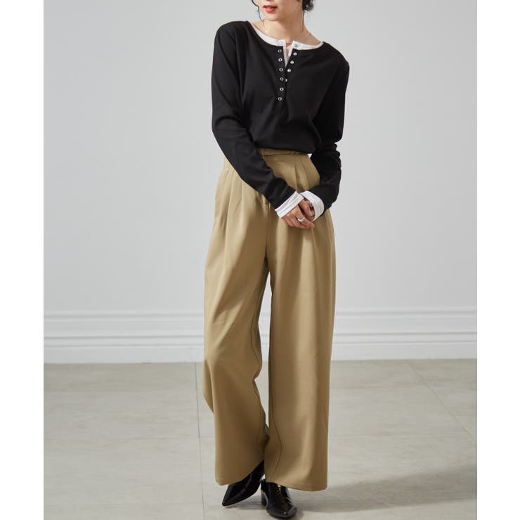 レイヤードヘンリーネックリブＴシャツ | RANAN | 詳細画像48 