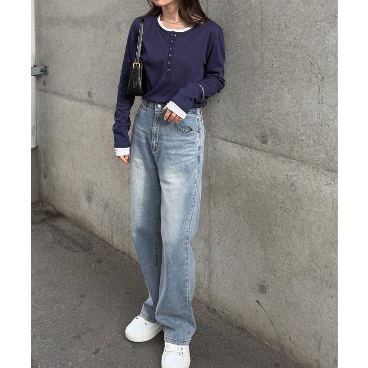 レイヤードヘンリーネックリブＴシャツ | RANAN | 詳細画像6 