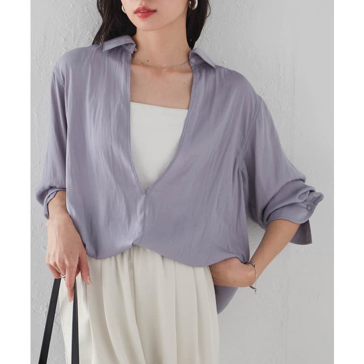 ブルーグレー | ２ＷＡＹサテンスキッパーシャツ | RANAN